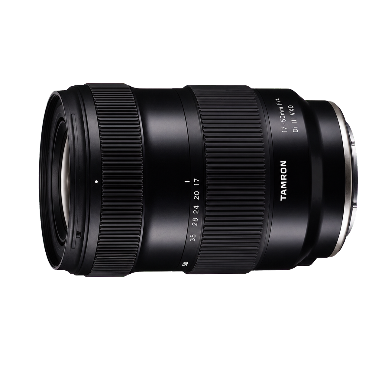 Left-facing Tamron 17–50mm F4 Di III VXD lens