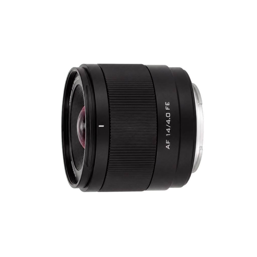 Left-facing Viltrox AF 14mm F4 Air FE lens